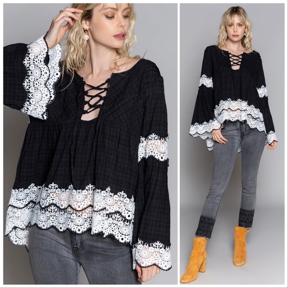 Hollie Plaid Woven Babydoll Top - Picture 4 of 10